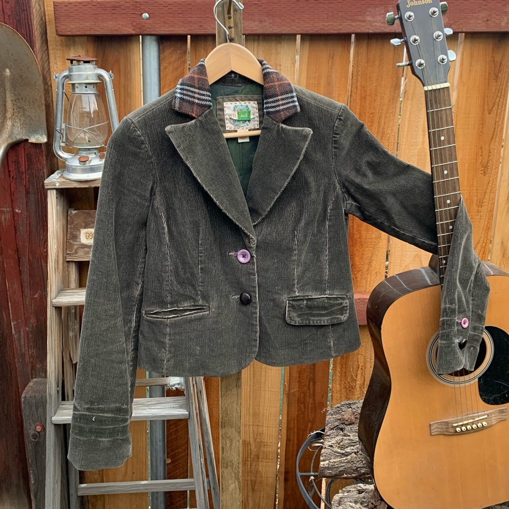 Anthropology Corduroy Patchwork Jacket.